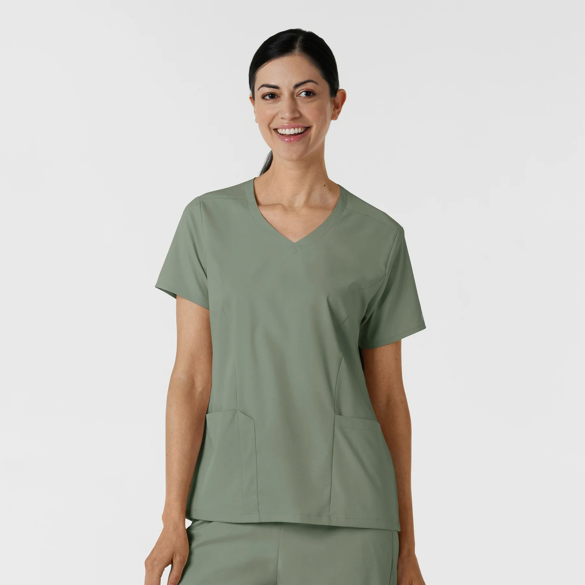 Filipina Quirúrgica Antifluidos para Mujer Wink Boundless con Cuello en V y 2 Bolsillos - Sage