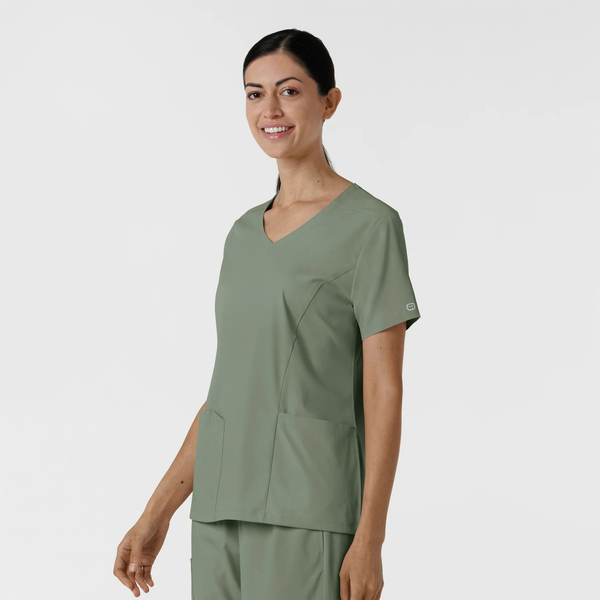 Filipina Quirúrgica Antifluidos para Mujer Wink Boundless con Cuello en V y 2 Bolsillos - Sage
