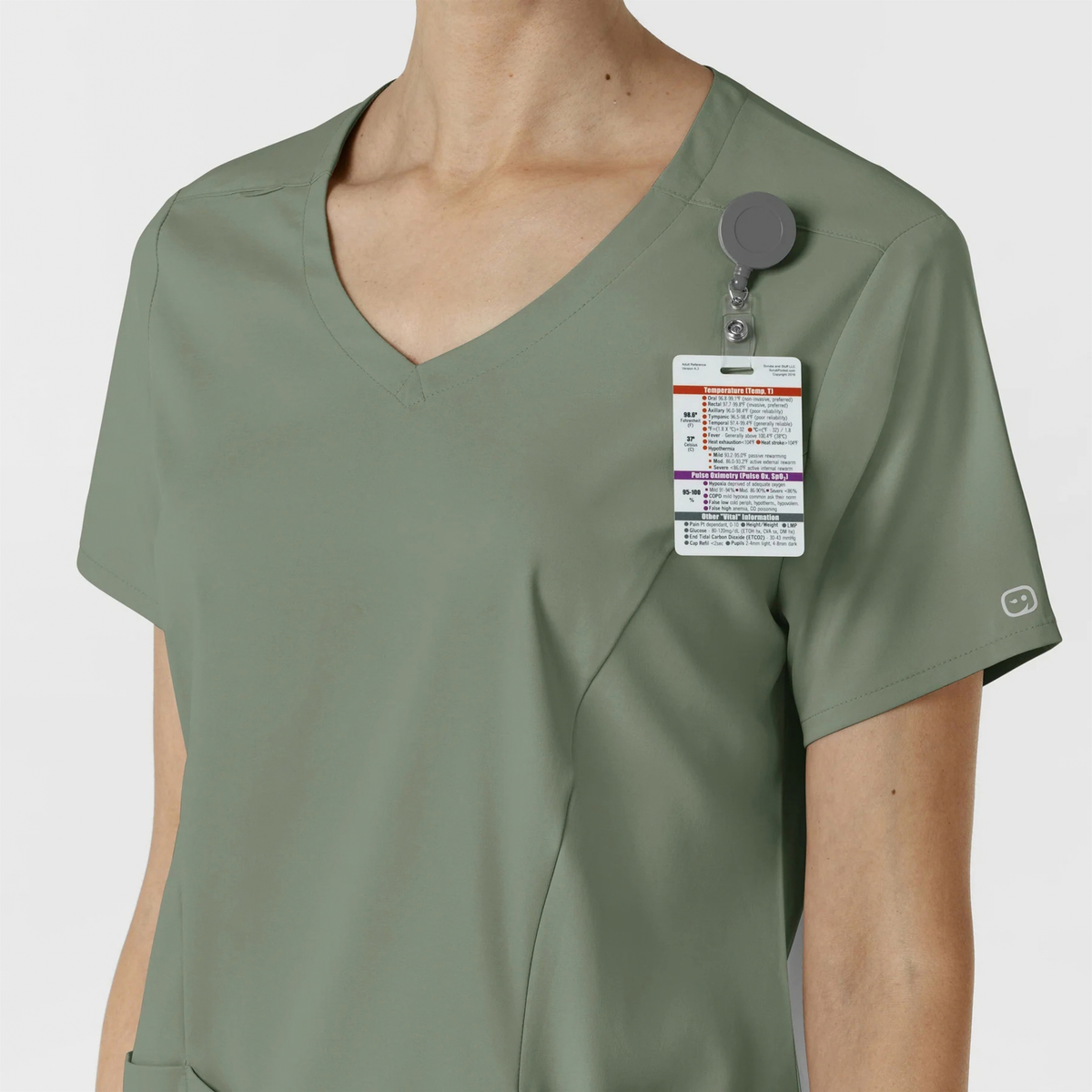 Filipina Quirúrgica Antifluidos para Mujer Wink Boundless con Cuello en V y 2 Bolsillos - Sage